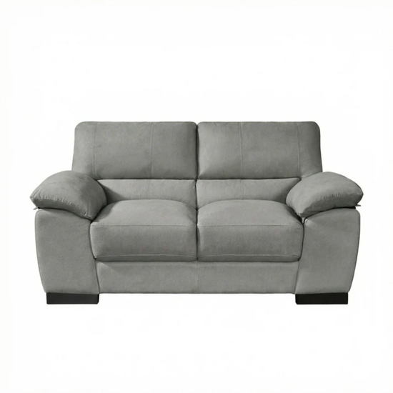 Linton Grey Textured Fabric 2 Seater Sofa – Modern Compact Comfort