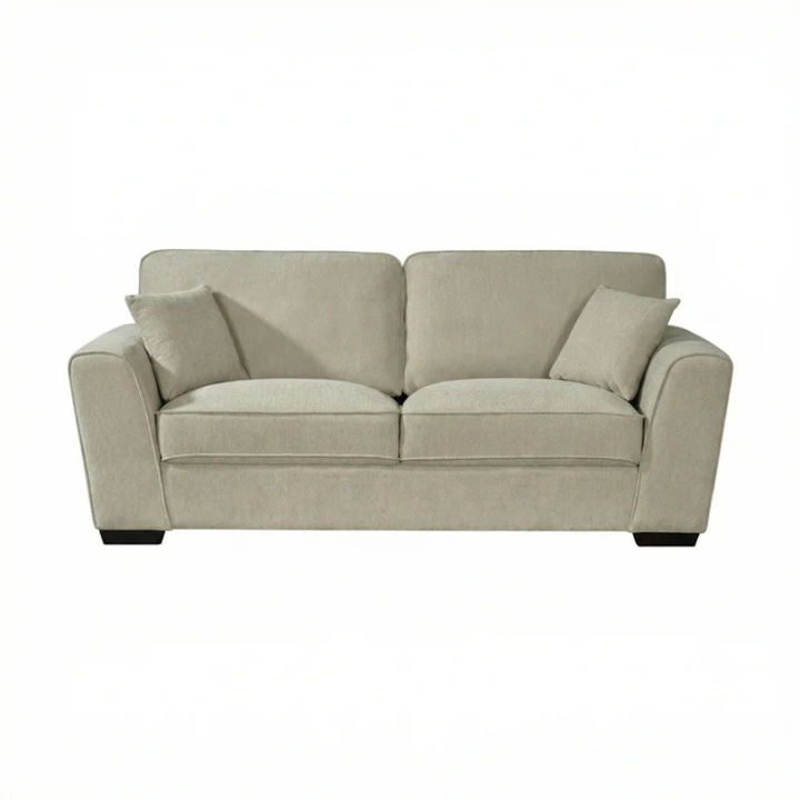 Seabrook Beige Textured Fabric 3 Seater Sofa – Modern Everyday Comfort