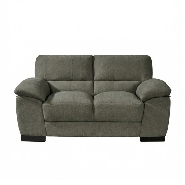 Hampton Charcoal Grey Textured Fabric 2 Seater Sofa – Contemporary Compact Seating