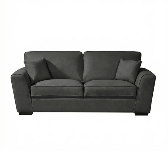Langford Charcoal Grey Textured Fabric 3 Seater Sofa – Contemporary Comfort