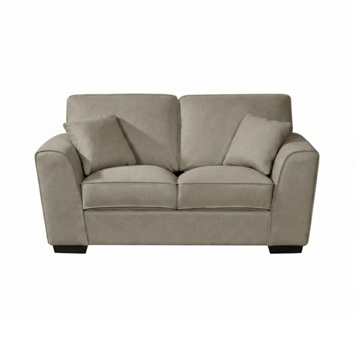 Langford Brown Textured Fabric 2 Seater Sofa – Compact Modern Comfort