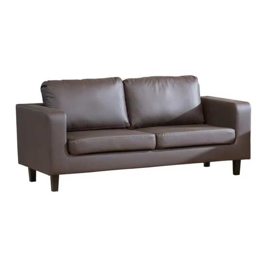 Blake Brown Bonded Leather 3 Seater Sofa – Compact Classic Comfort