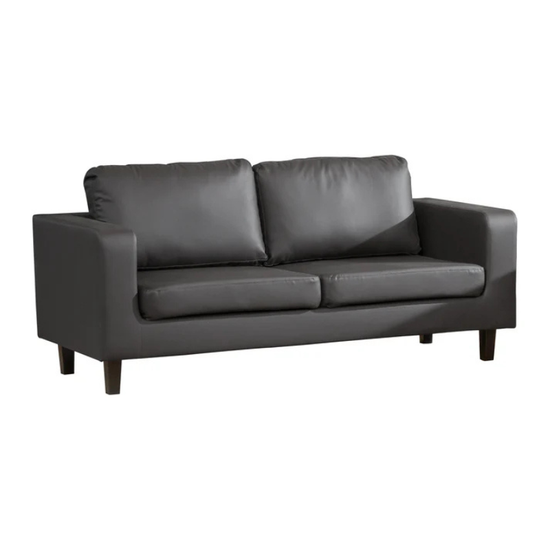 Blake Grey Bonded Leather 3 Seater Sofa – Modern Compact Sofa