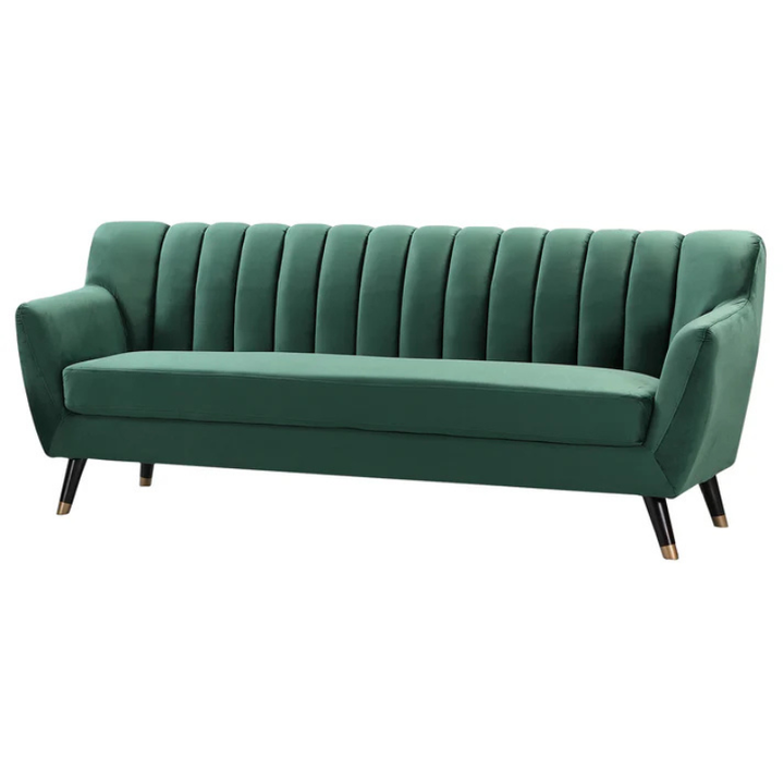 Vermont Green Velvet 3 Seater Sofa – Contemporary Luxury Seating