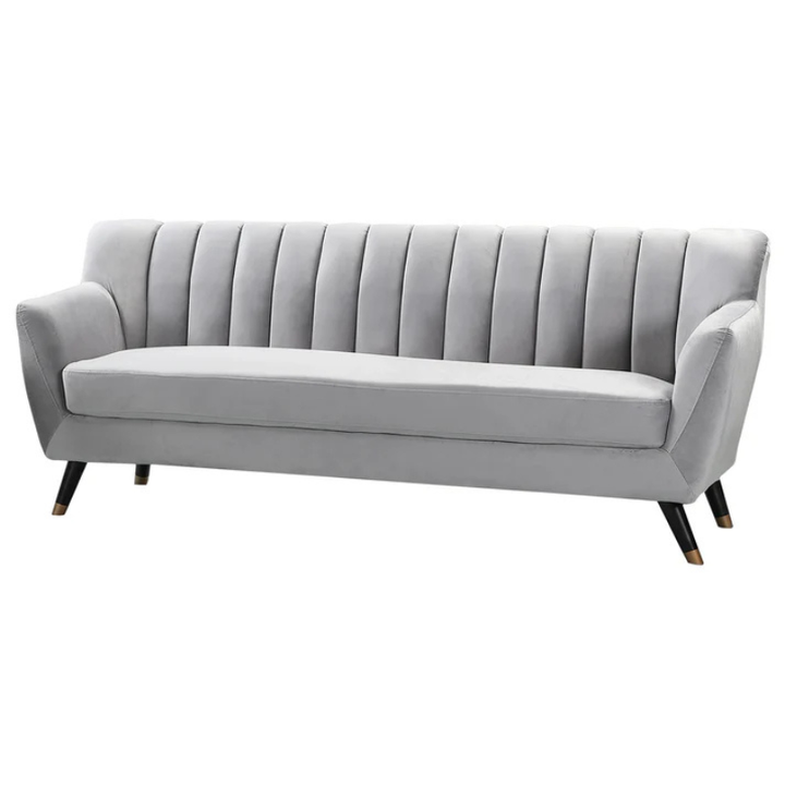 Vermont Grey Velvet 3 Seater Sofa – Modern Elegant Comfort