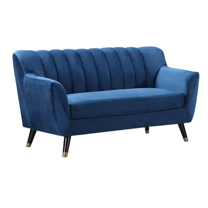 Vermont Dark Blue Velvet 2 Seater Sofa – Modern Luxury Comfort