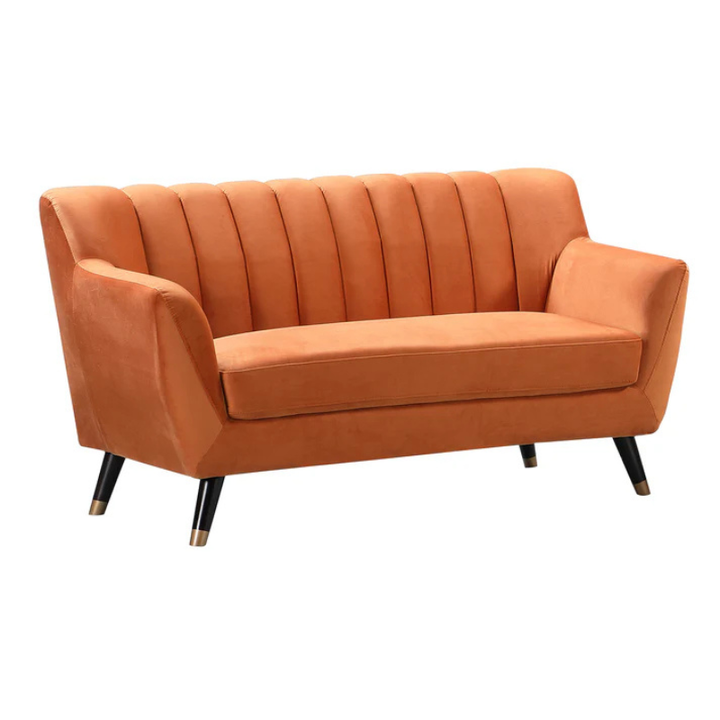 Vermont Orange Velvet 2 Seater Sofa – Bold Modern Statement Sofa