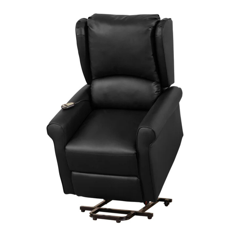 Everton Black Leather Heat & Massage Lift Assist Recliner Chair