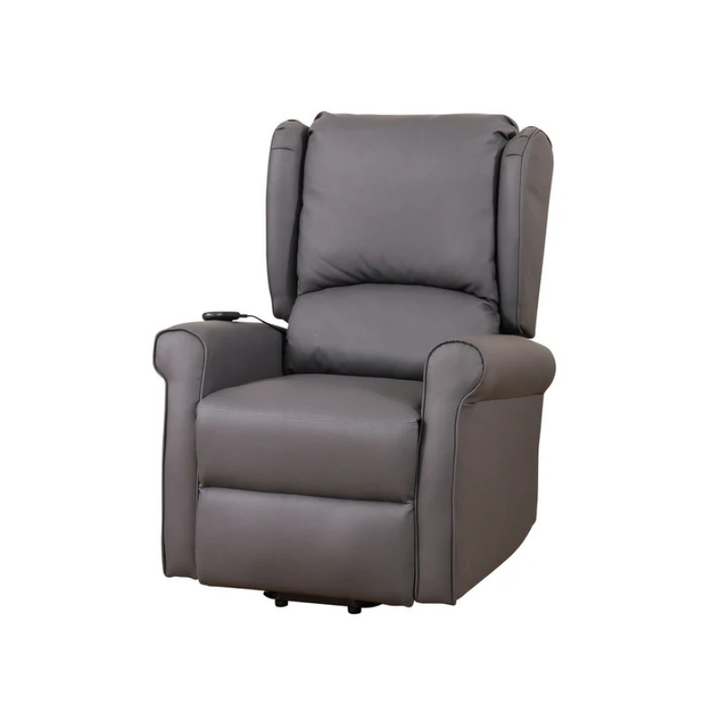 Everton Grey Leather Heat & Massage Lift Assist Recliner Chair