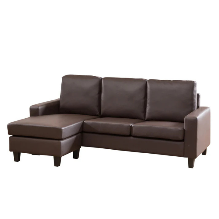 Barton Brown Leather Reversible Corner Sofa – Flexible Corner Seating