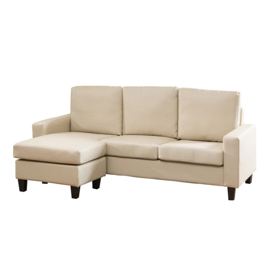 Barton Cream Leather Reversible Corner Sofa – Modern Corner Comfort