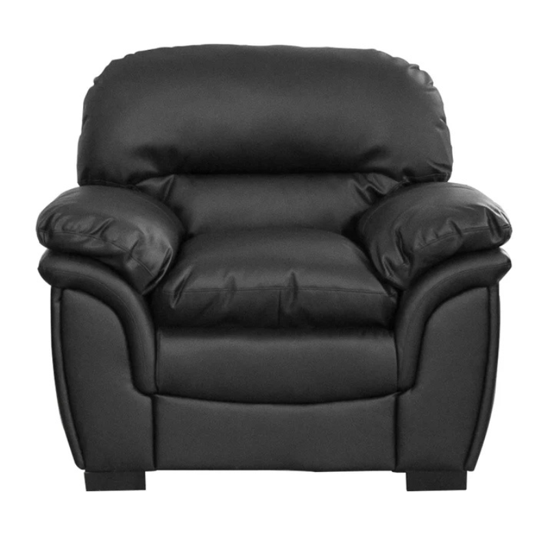 Harper Black Leather Armchair – Supportive Everyday Comfort