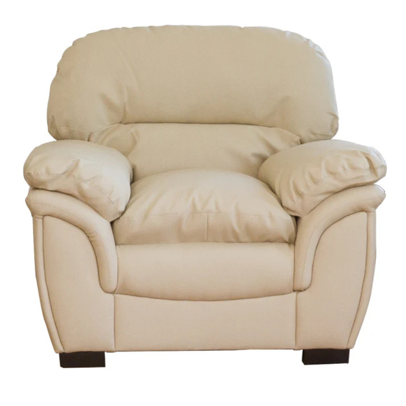 Harper Cream Leather Armchair – Elegant Supportive Comfort