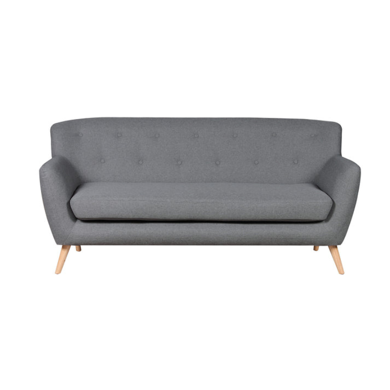 Carter Dark Grey Textured Fabric 3 Seater Sofa – Compact Modern Comfort