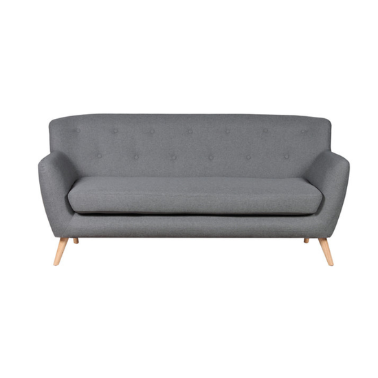Carter Dark Grey Textured Fabric 3 Seater Sofa – Compact Modern Comfort