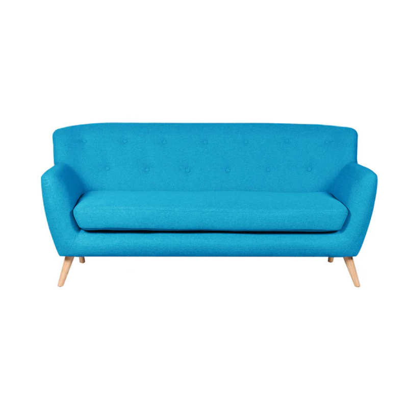 Carter Teal Textured Fabric 3 Seater Sofa – Modern Compact Sofa