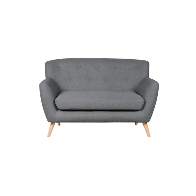 Carter Dark Grey Textured Fabric 2 Seater Sofa – Compact Modern Comfort