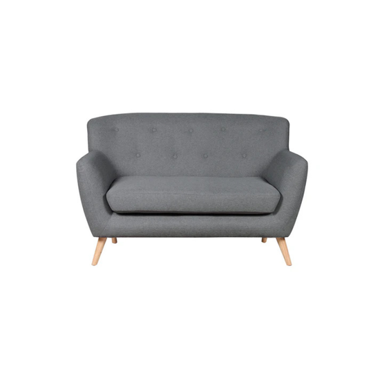 Carter Dark Grey Textured Fabric 2 Seater Sofa – Compact Modern Comfort