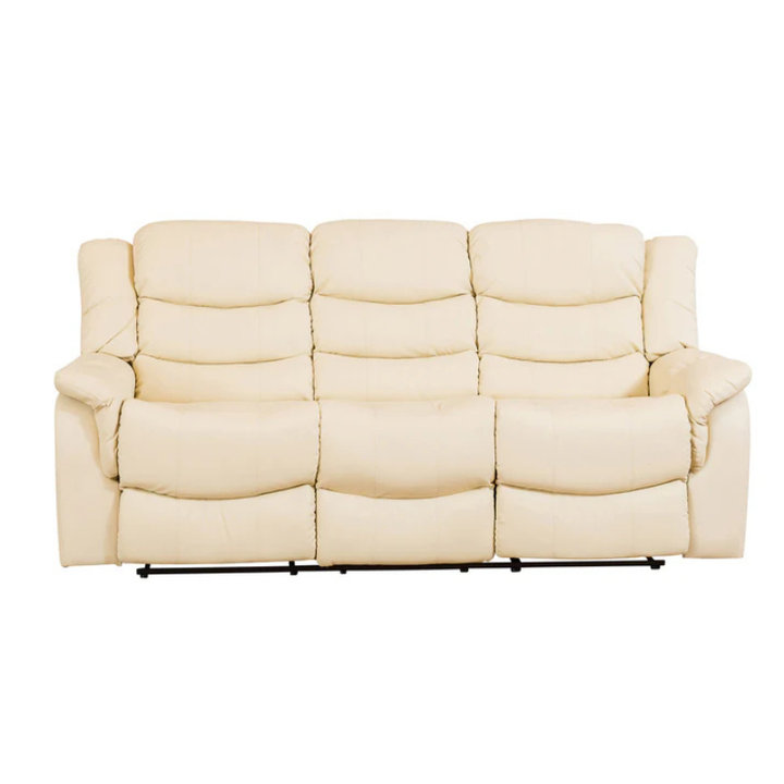 Dalton Cream Leather 3 Seater Recliner Sofa – Elegant Reclining Comfort