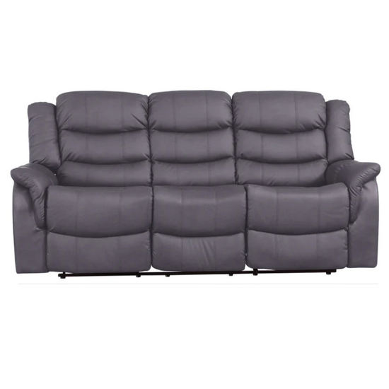 Dalton Grey Leather 3 Seater Recliner Sofa – Contemporary Reclining Comfort