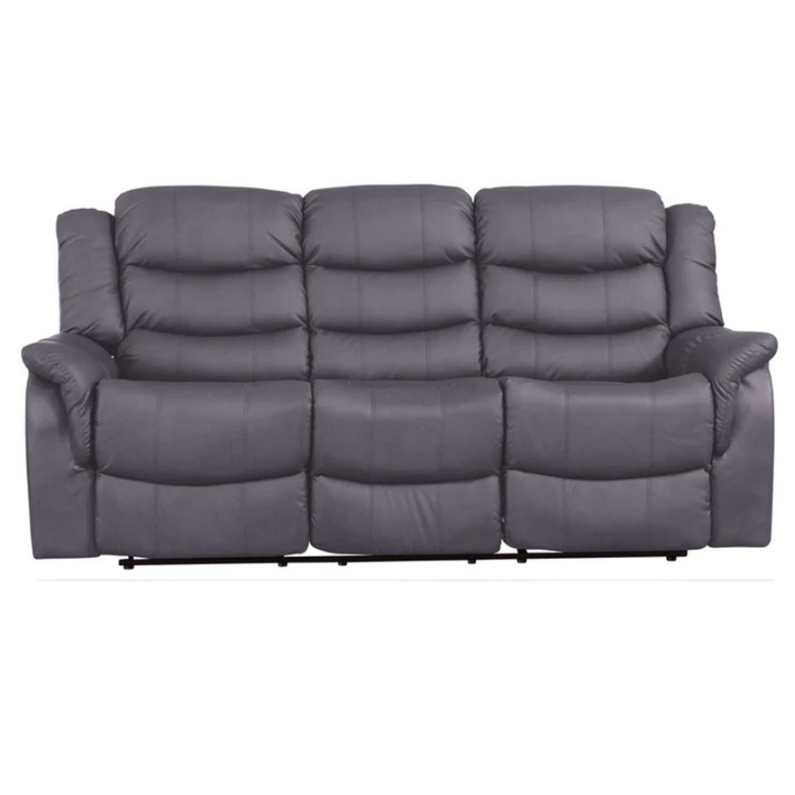 Dalton Grey Leather 3 Seater Recliner Sofa – Contemporary Reclining Comfort