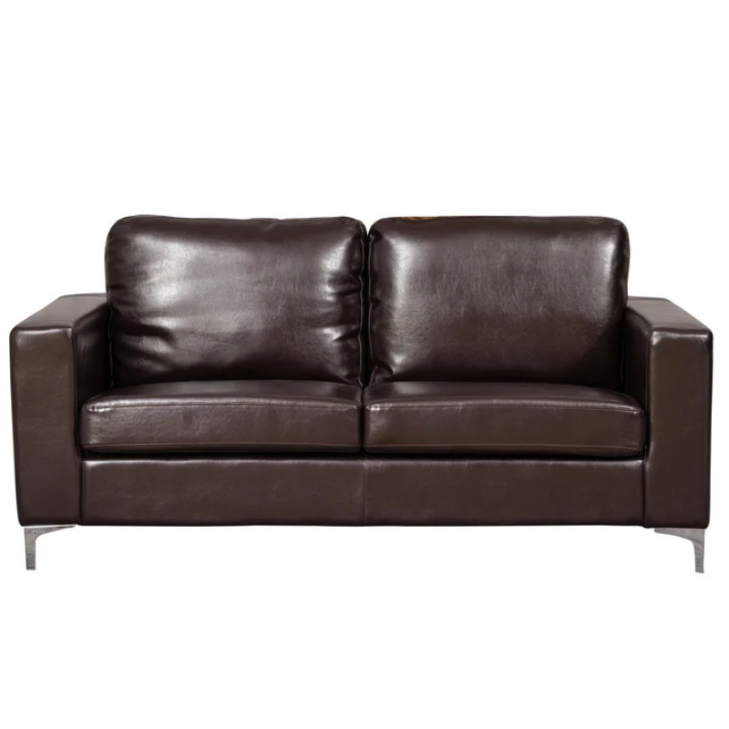 Benson Brown Leather 3 Seater Sofa – Classic Modern Seating