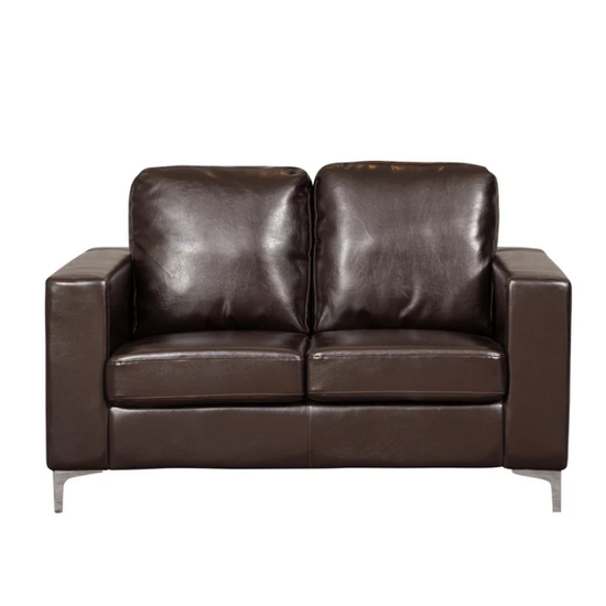 Benson Brown Leather 2 Seater Sofa – Classic Compact Seating