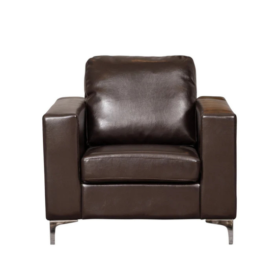Benson Brown Leather Armchair – Classic Compact Seating