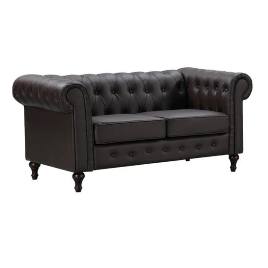 Kensington Brown Leather 2 Seater Chesterfield Sofa – Classic Heritage Comfort