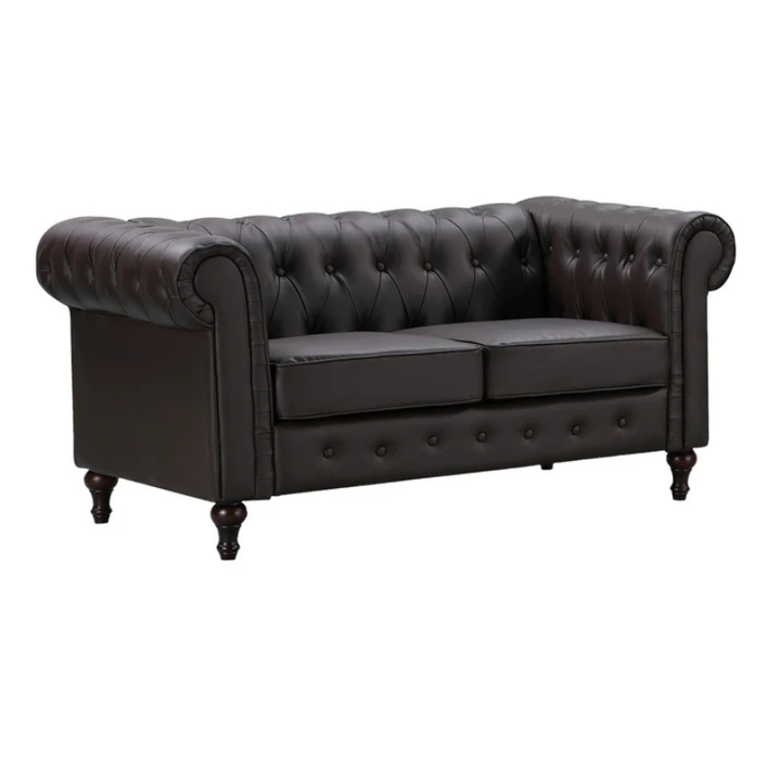 Kensington Brown Leather 2 Seater Chesterfield Sofa – Classic Heritage Comfort