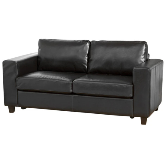 Bromley Black Leather 3 Seater Sofa – Classic Compact Comfort