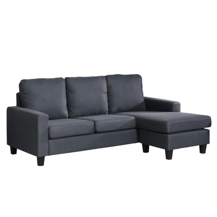 Harlow Dark Grey Textured Fabric Reversible Corner Sofa – Modern Flexible Comfort