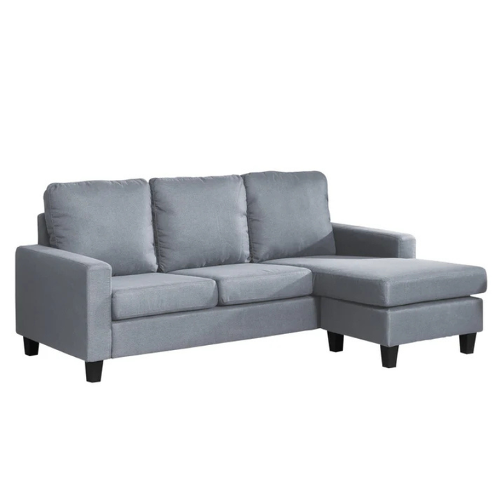 Harlow Light Grey Textured Fabric Reversible Corner Sofa – Stylish Corner Seating