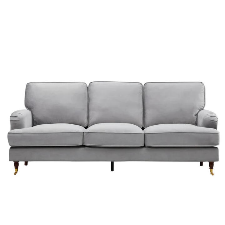 Belgravia Grey Velvet 3 Seater Sofa – Modern Luxury Seating