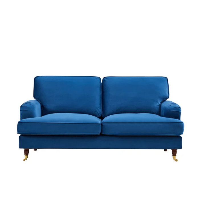 Belgravia Blue Velvet 2 Seater Sofa – Luxury Deep Seat Comfort