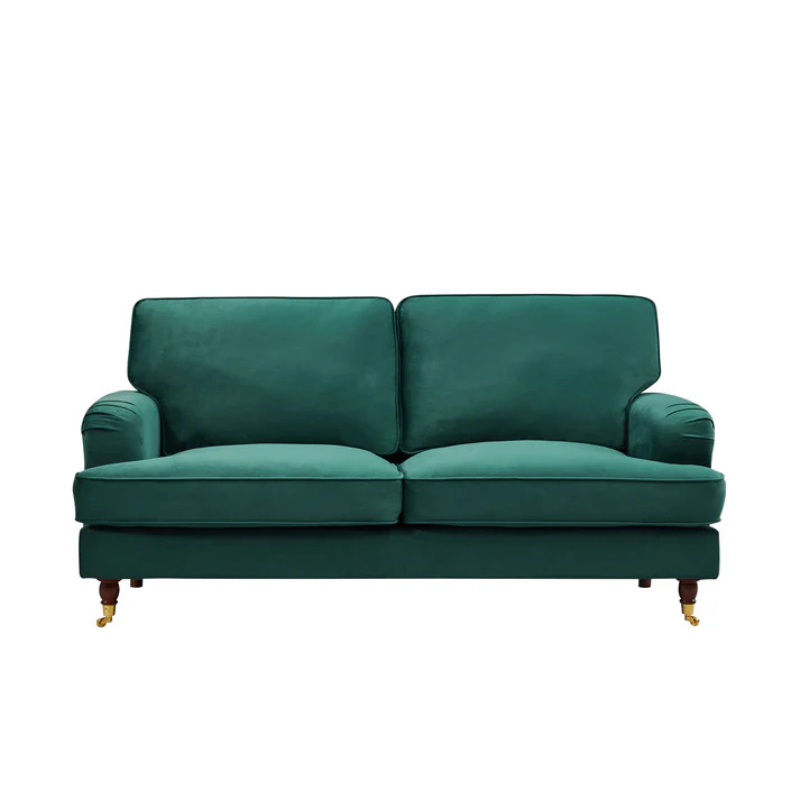 Belgravia Green Velvet 2 Seater Sofa – Elegant Compact Luxury