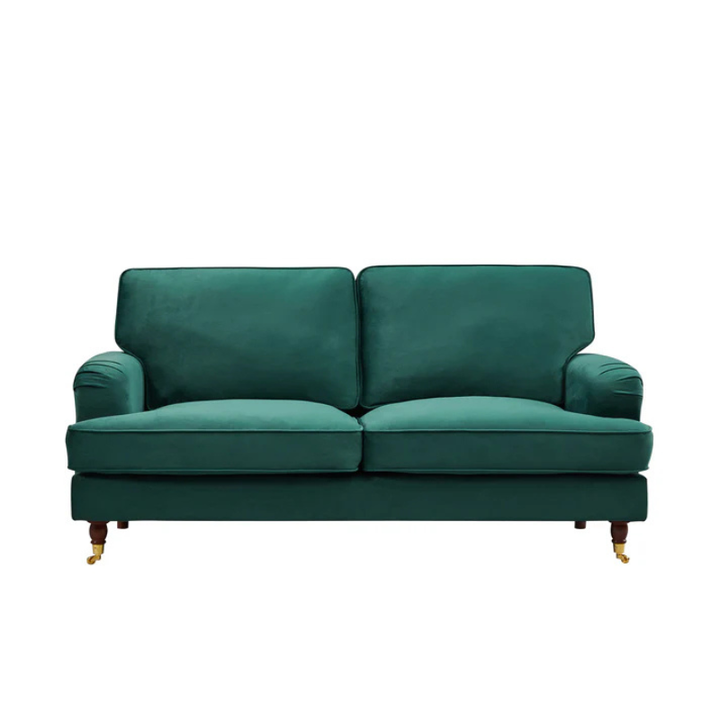 Belgravia Green Velvet 2 Seater Sofa – Elegant Compact Luxury