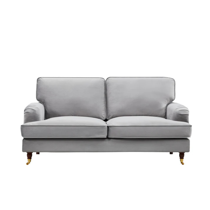 Belgravia Grey Velvet 2 Seater Sofa – Modern Luxury Seating