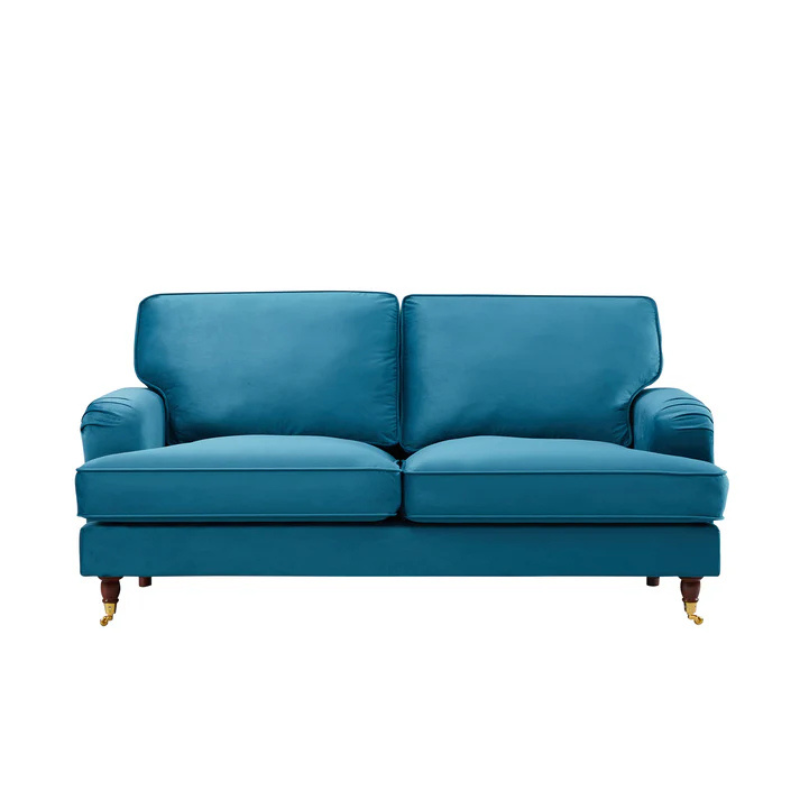Belgravia Teal Velvet 2 Seater Sofa – Luxury Deep Seat Comfort