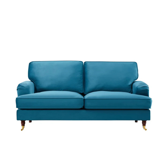 Belgravia Teal Velvet 2 Seater Sofa – Luxury Deep Seat Comfort