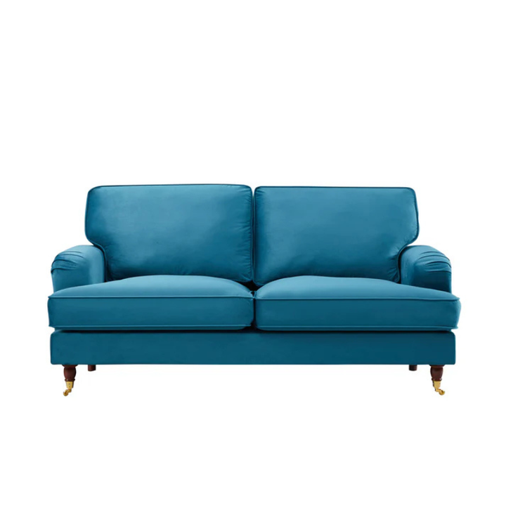 Belgravia Teal Velvet 2 Seater Sofa – Luxury Deep Seat Comfort