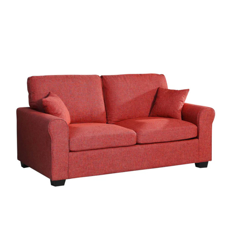 Hudson Red Textured Fabric Sofa Bed – Bold Compact Sofa Bed