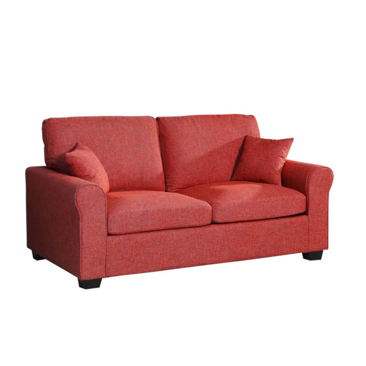 Hudson Red Textured Fabric Sofa Bed – Bold Compact Sofa Bed