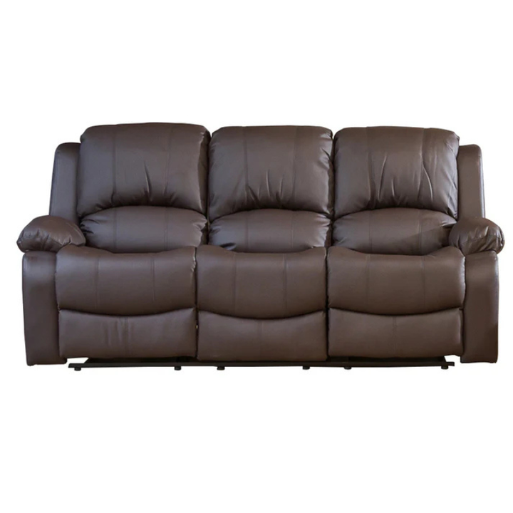 Kingsley Brown Leather 3 Seater Electric Recliner Sofa