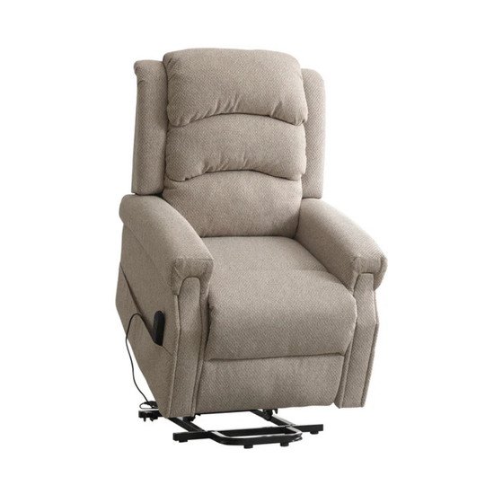 Ashbourne Beige Fabric Dual Motor Lift Assist Recliner Chair