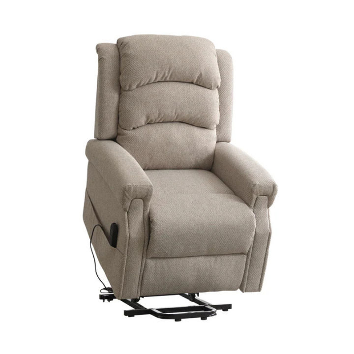 Ashbourne Beige Fabric Dual Motor Lift Assist Recliner Chair