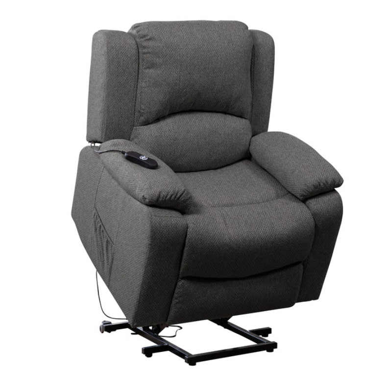 Hartford Dark Grey Fabric Heat & Massage Lift Assist Recliner Chair