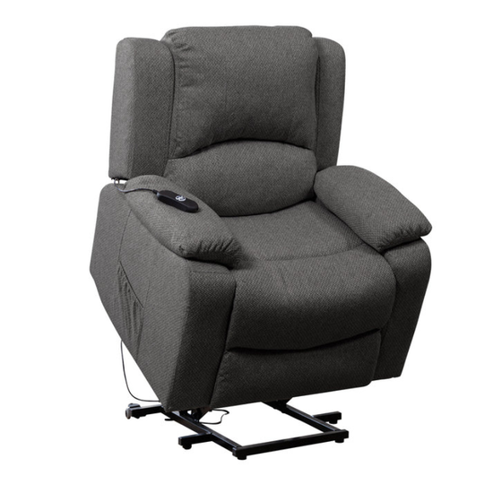 Hartford Dark Grey Fabric Heat & Massage Lift Assist Recliner Chair