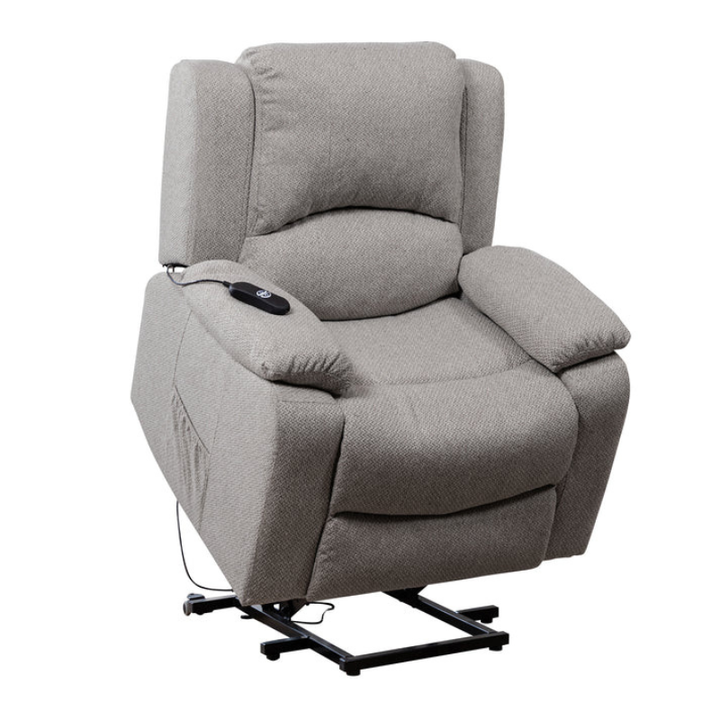 Hartford Light Grey Fabric Heat & Massage Lift Assist Recliner Chair