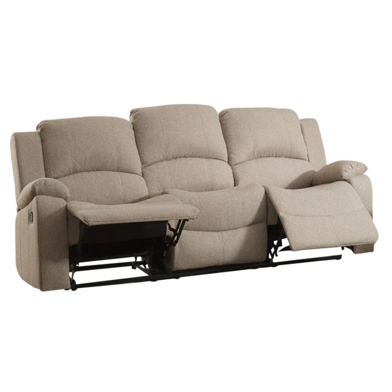 Hartford Beige Fabric 3 Seater Electric Recliner Sofa – Supportive Comfort Seating